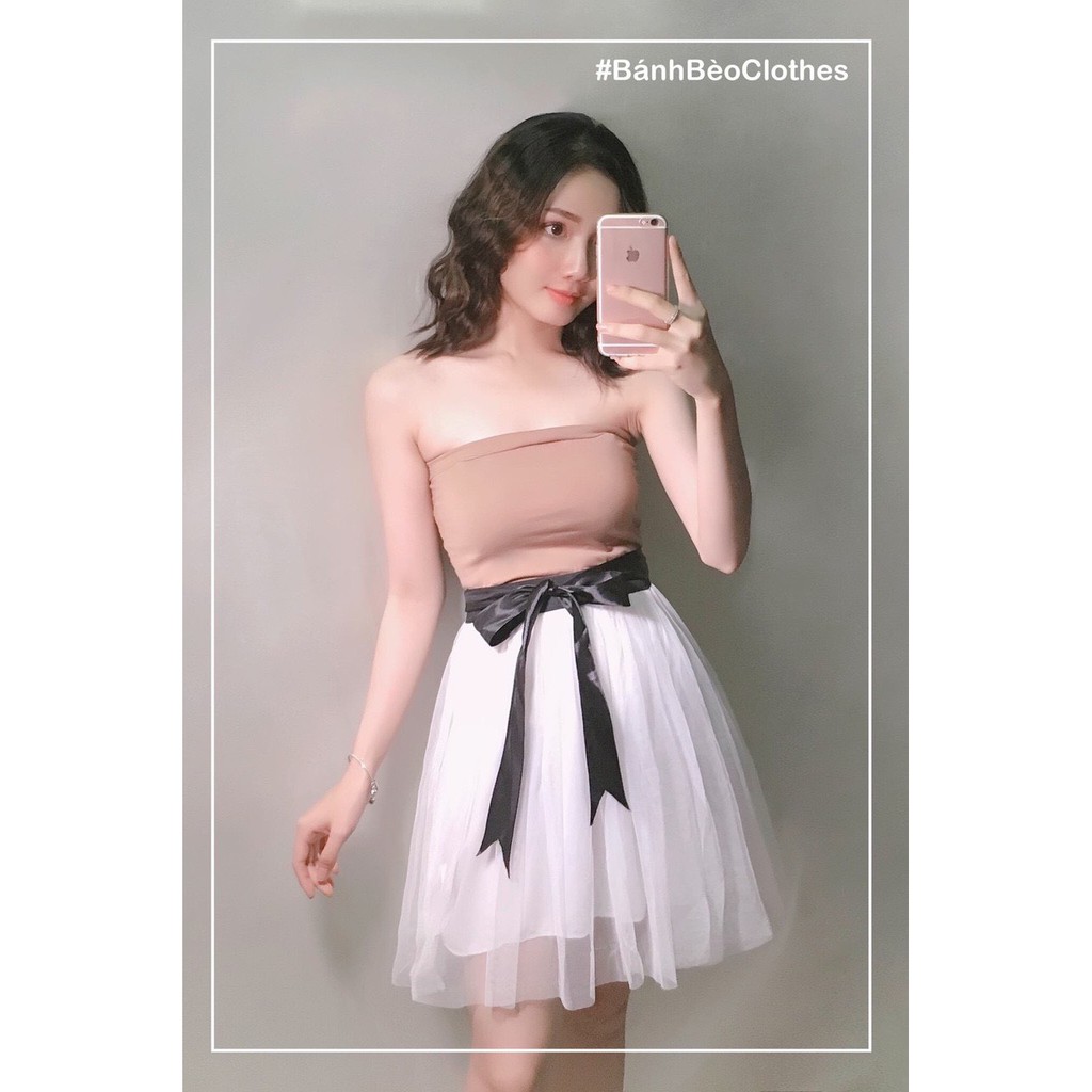 Chân váy lưới ngắn kèm nơ xinh xinh cực hot ảnh thật