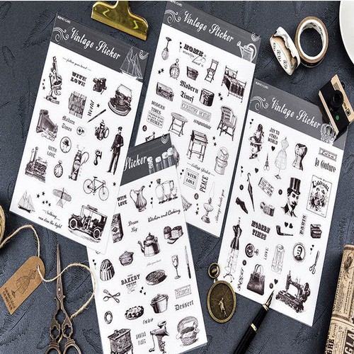 Sticker B&W Cổ Điển