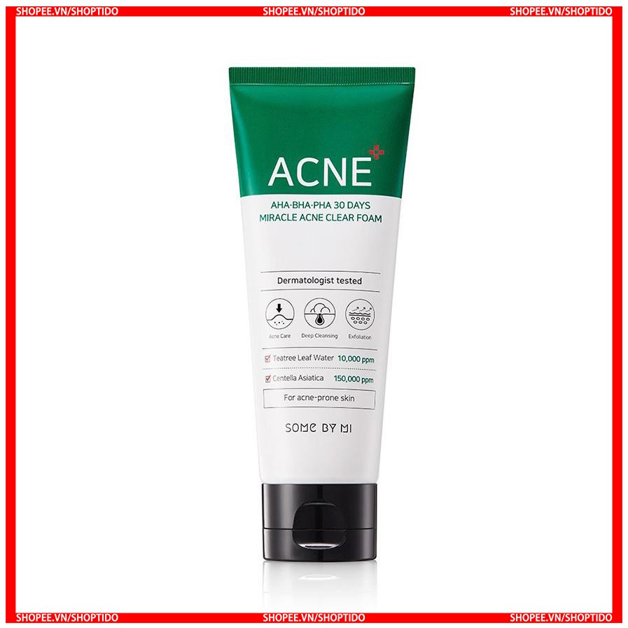 Sữa rửa mặt giúp giảm và ngăn ngừa mụn Some By Mi AHA-BHA-PHA 30 days miracle acne clear foam