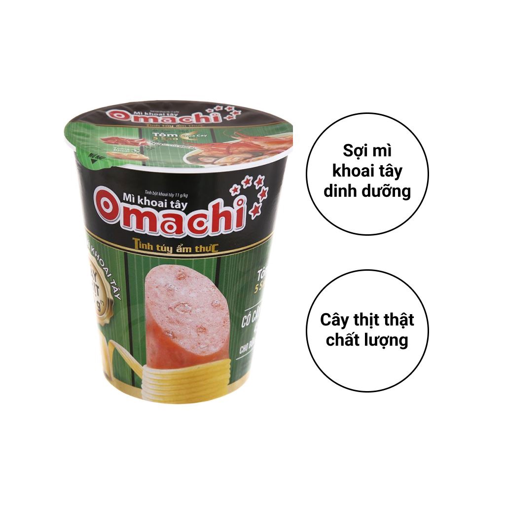 Thùng 24 ly mì Omachi có Thịt Thật 112g