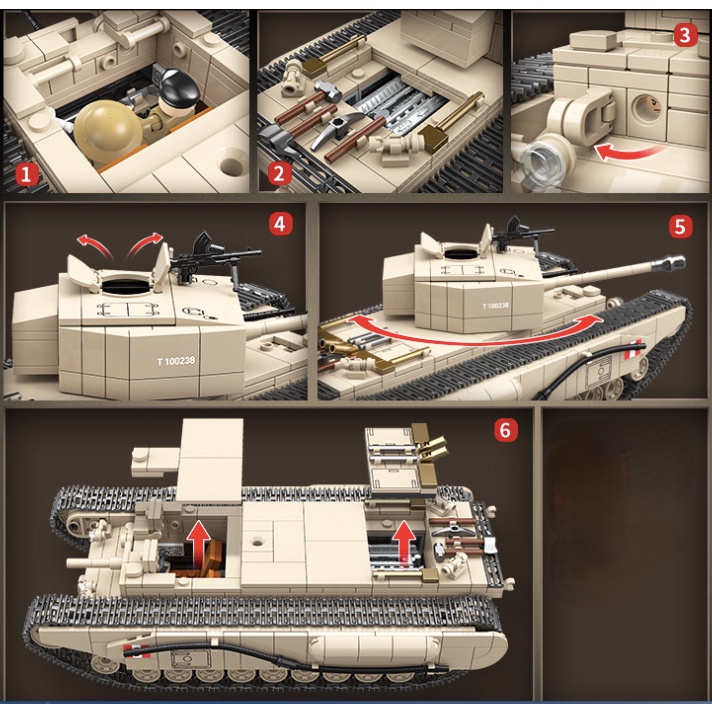 Set 1031 Mô Hình Xe Tăng MOC WW2 Churchill MK.I Dễ Thương Cho Bé