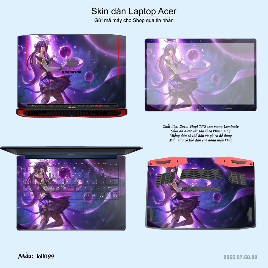 Skin dán Laptop Acer in hình Liên Minh Huyền Thoại nhiều mẫu 14 (inbox mã máy cho Shop)