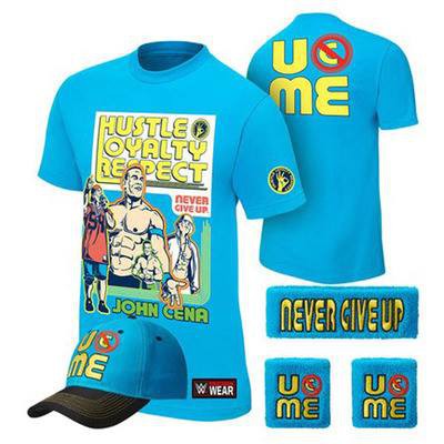Combo Áo + Mũ + Băng Tay John Cena "Hustle Loyalty Respect" xanh dương
