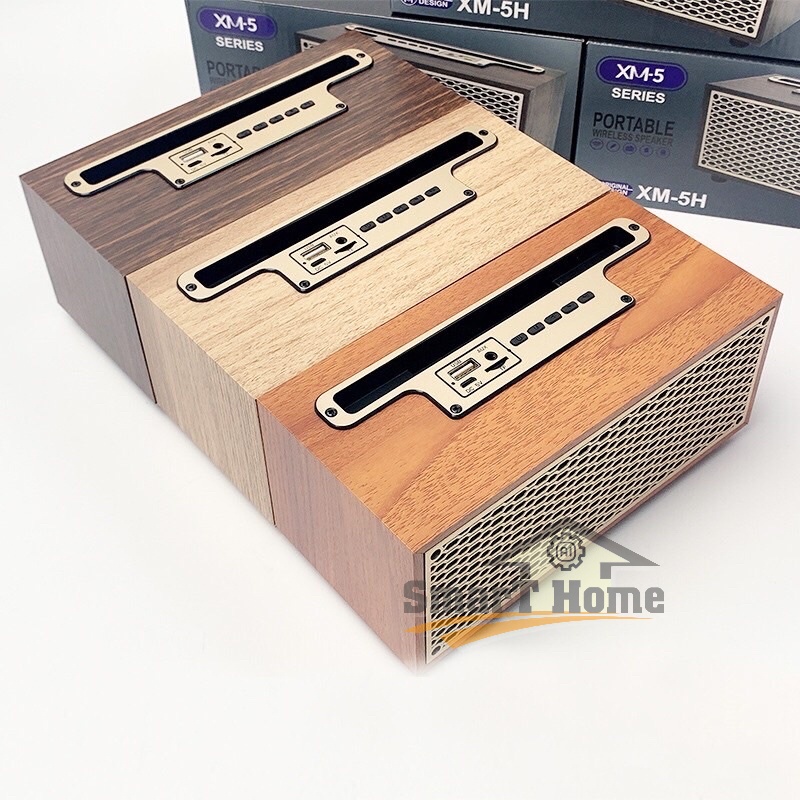Loa Bluetooth Mini XM-5H Tích Hợp Radio - Loa Mini Vỏ Gỗ Vintage Công Suất Âm Thanh 8W , Âm Thanh HiFi Cực Chill