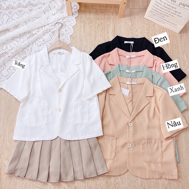 áo blazer cộc tay 2 túi