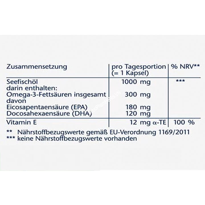 Viên uống Bổ sung Omega 3 DHA EPA - Omega 1000mg hộp 80 viên từ dầu cá biển - Nội Địa Đức