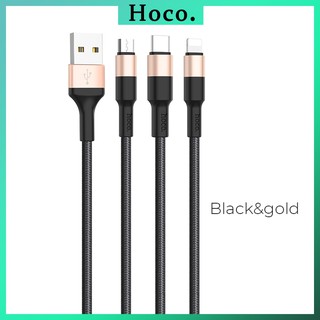 Cáp Sạc Đa Năng Dây Sạc 3 Đầu Hoco X26 Ligting Micro Type C Iphone Android