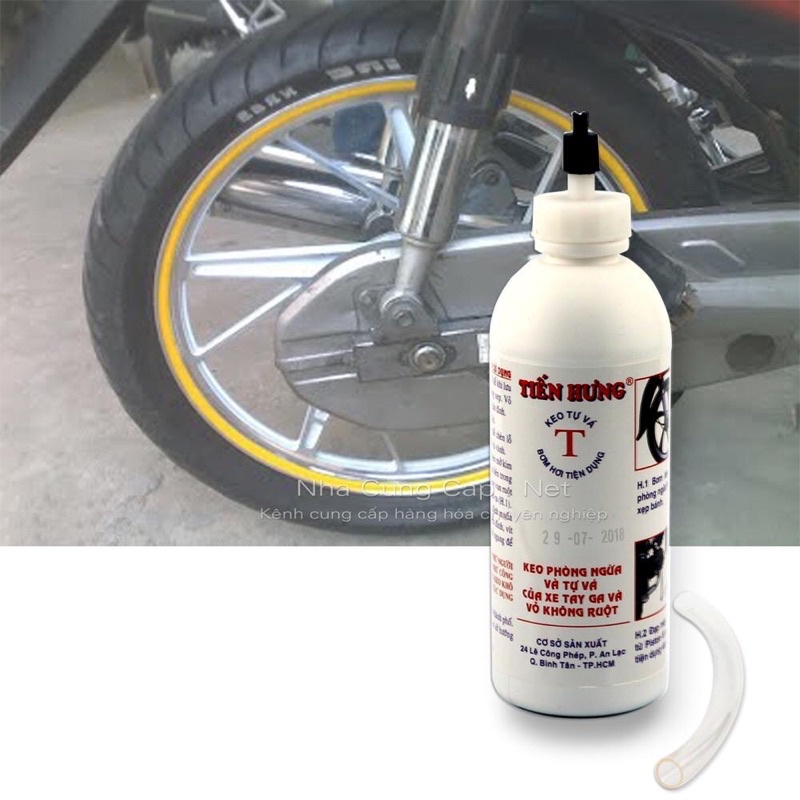 Keo tự vá vỏ xe dùng cho xe máy có ruột - không ruột Tiến Hưng 300ml