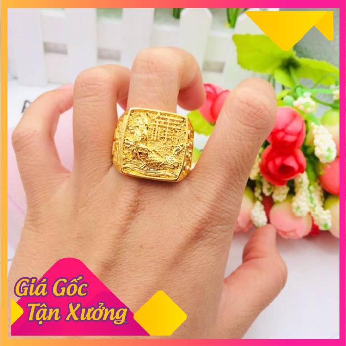 Nhẫn nam mạ vàng 18k HL3072 mặt cá chép hóa rồng