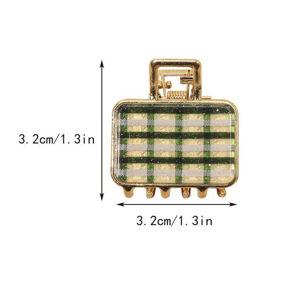 Kẹp Tóc Kim Loại Hình Chữ Nhật / Cá Mập Nhỏ Họa Tiết Kẻ Ô Nhiều Màu Sắc Xinh Xắn WMES15H