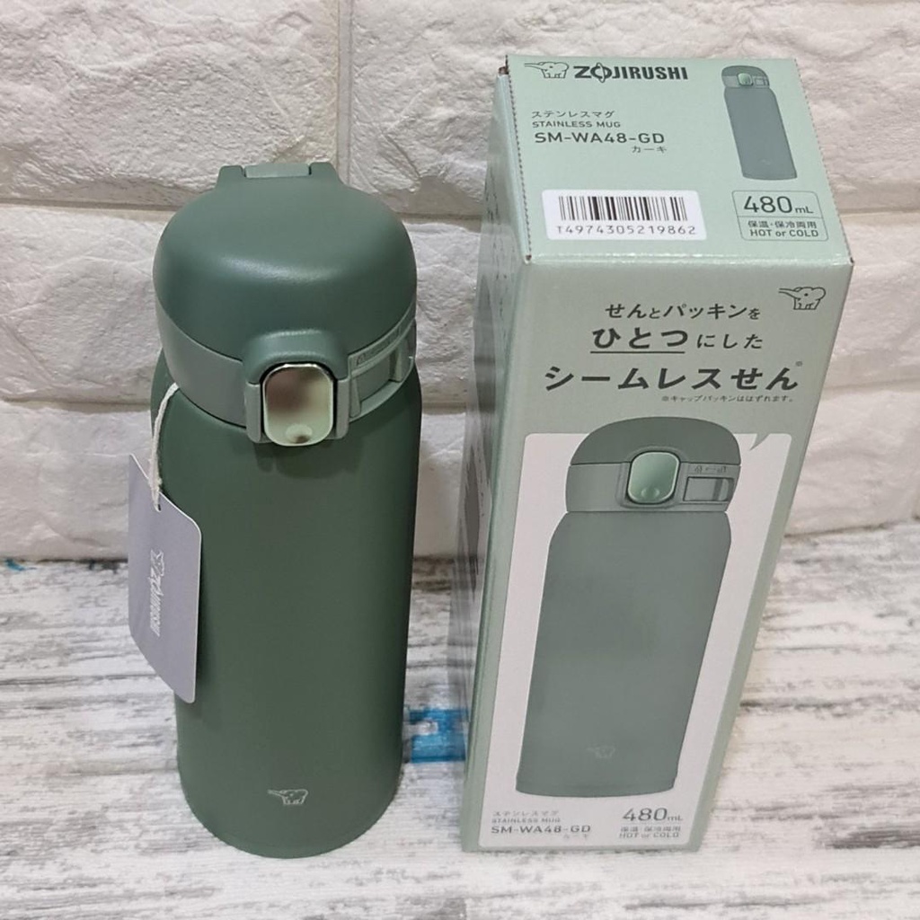 Bình giữ nhiệt Zojirushi SM-WA48-GD, dung tích 0.48L màu xanh rêu khaki, bảo hành giữ nhiệt 1 năm