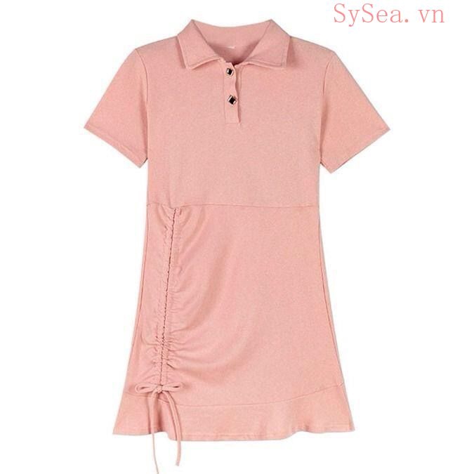 Đầm Chữ A Tay Ngắn Màu Hồng | BigBuy360 - bigbuy360.vn