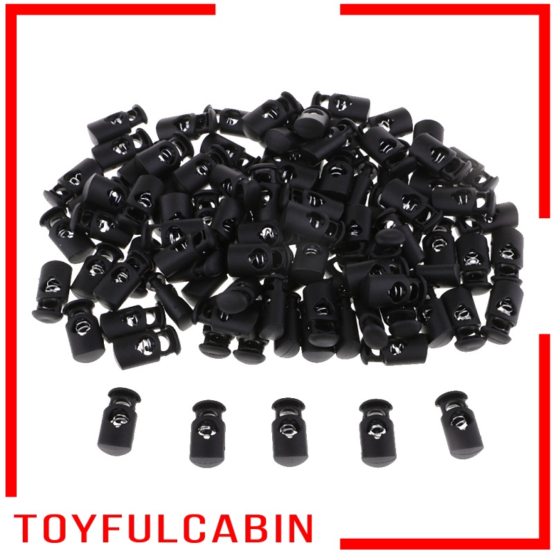 Set 100 Nút Chặn Dây Hành Lý Bằng Nhựa Một Lỗ