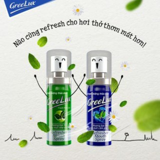 Xịt thơm miệng greelux Extra Cool Thảo Dược 12ml, Xanh dương