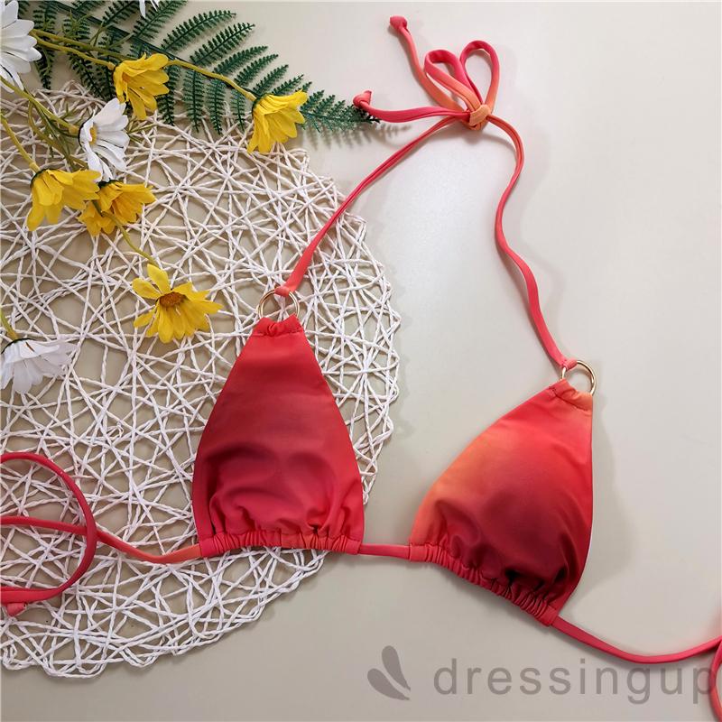 Bộ Đồ Bơi Hở Lưng Cột Dây Màu Nhuộm Sành Điệu Cho Nữ