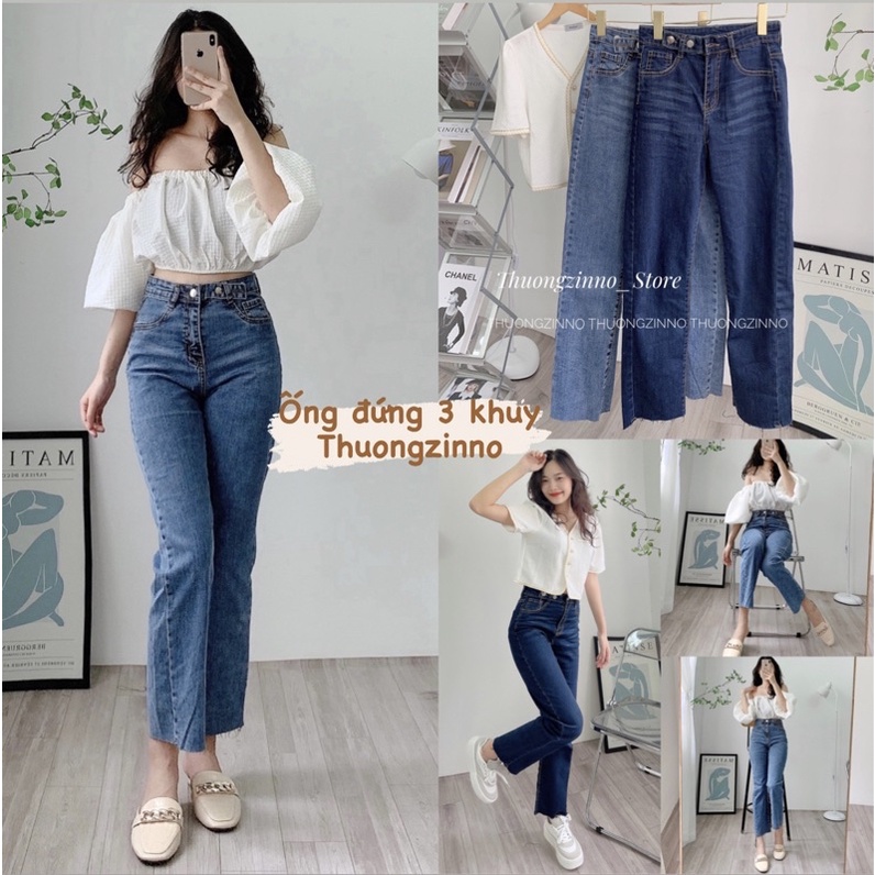 [Ảnh thật/Video]Quần ống đứng Kanguru thiết kế 2 cúc ngang  lạ mắt