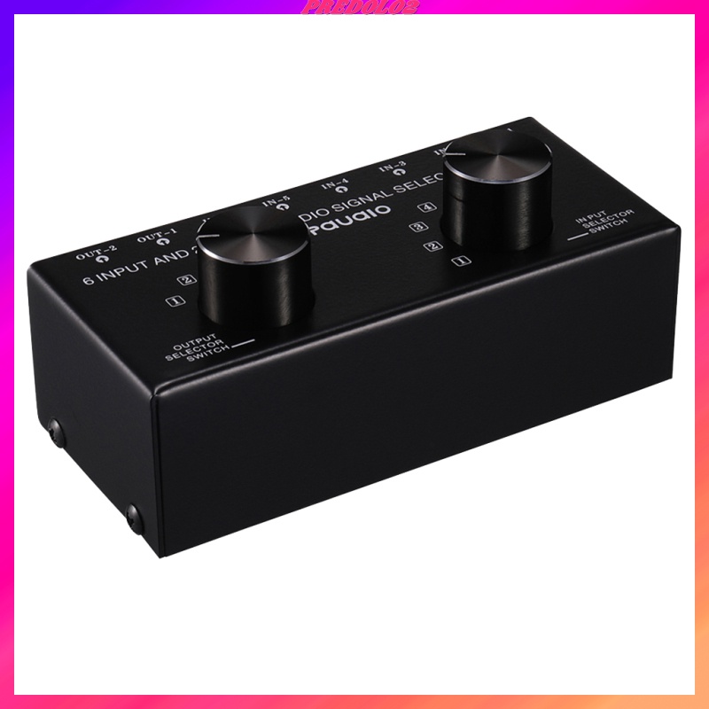 [PREDOLO2]Speaker Switch Box Switcher Selector 6 Way Port RCA Stereo Audio Video Box