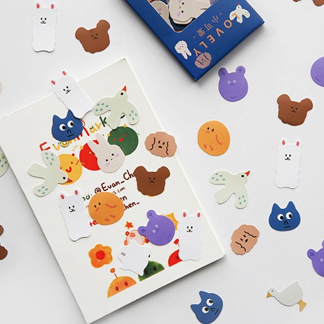 &lt;Ảnh Thật Shop Chụp&gt; Set 100 Miếng Sticker Lovely Hình Dán Trang Trí Sổ Tay Nhật Ký Điện Thoại Khay Đựng Bút M013