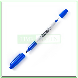 Bút lông dầu 2 ngòi tiện dụng Sharpie Twin Tip - Blue (Xanh dương)
