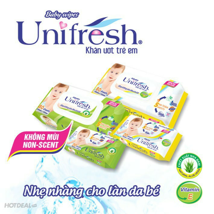 Combo 10 khăn ướt Unifresh không mùi 80 miếng