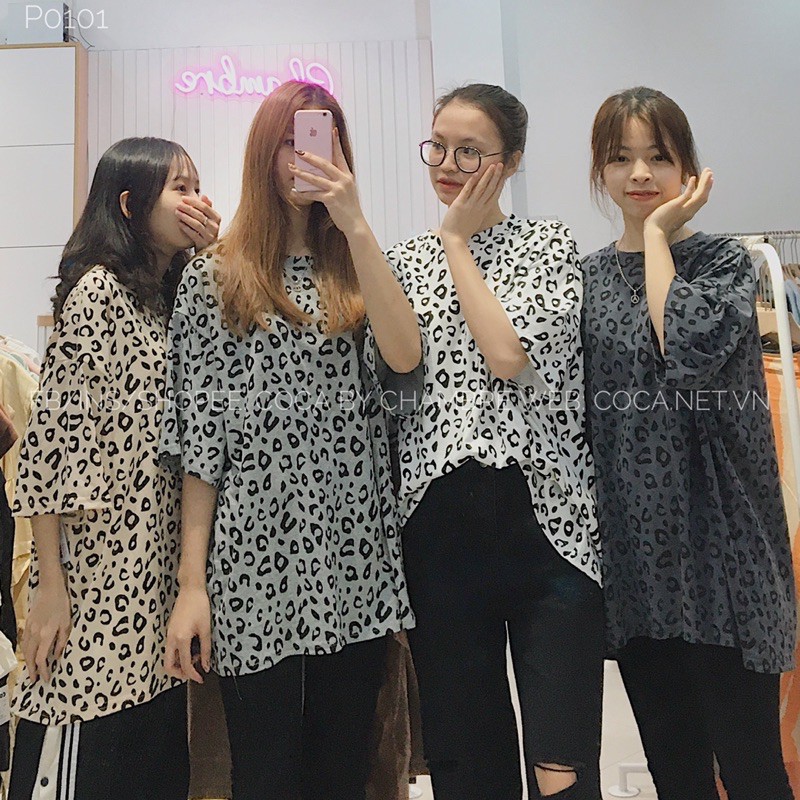 [P0101]🐆 Áo thun áo phông da beo form rộng unisex (Có sẵn/ảnh thật)