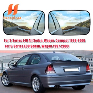 2x blue side wing mirror rearview mirror glass heated for-bmw e39 e46