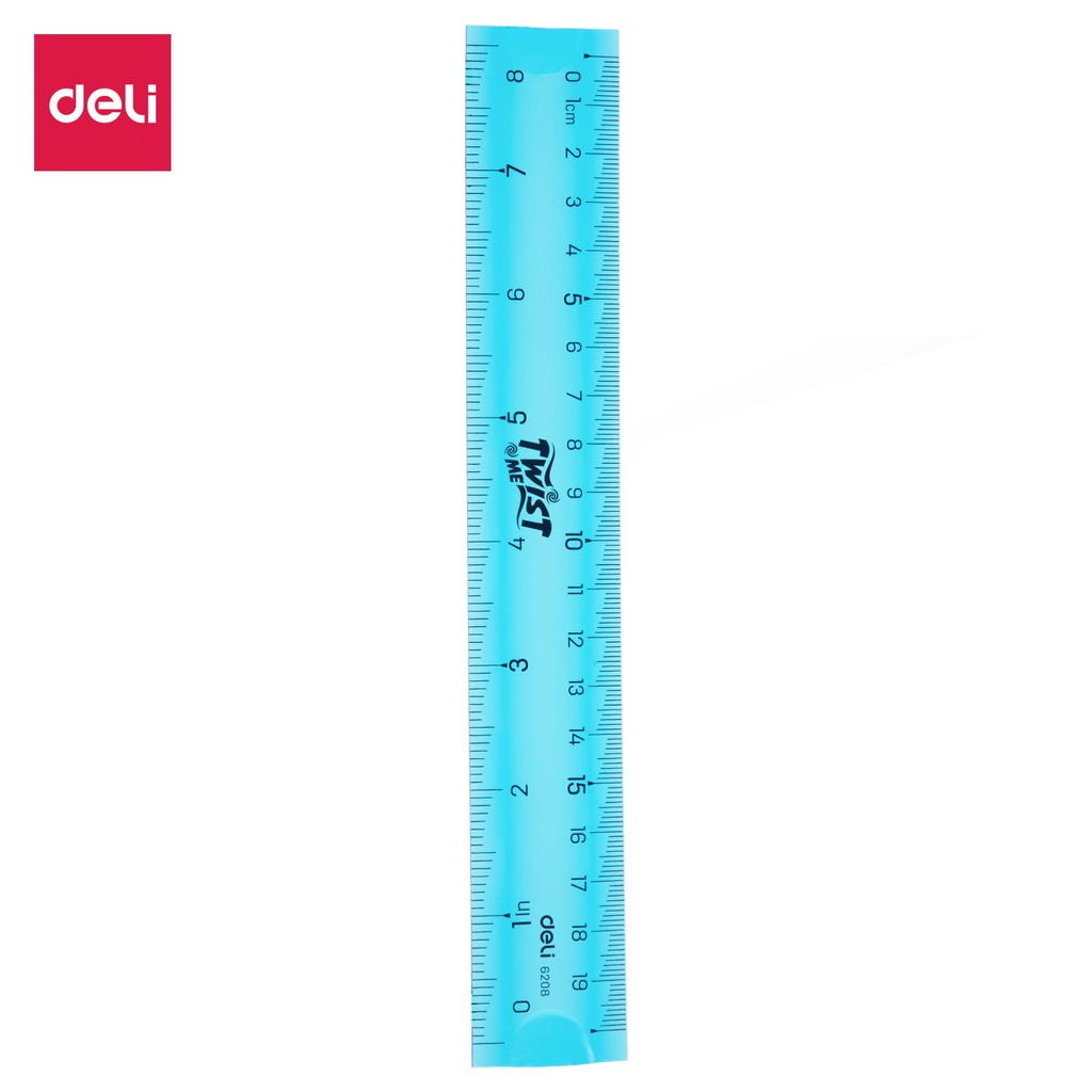 Combo 2 chiếc Thước kẻ nhựa dẻo an toàn 20cm Deli - Hải Hà Classmate FR200