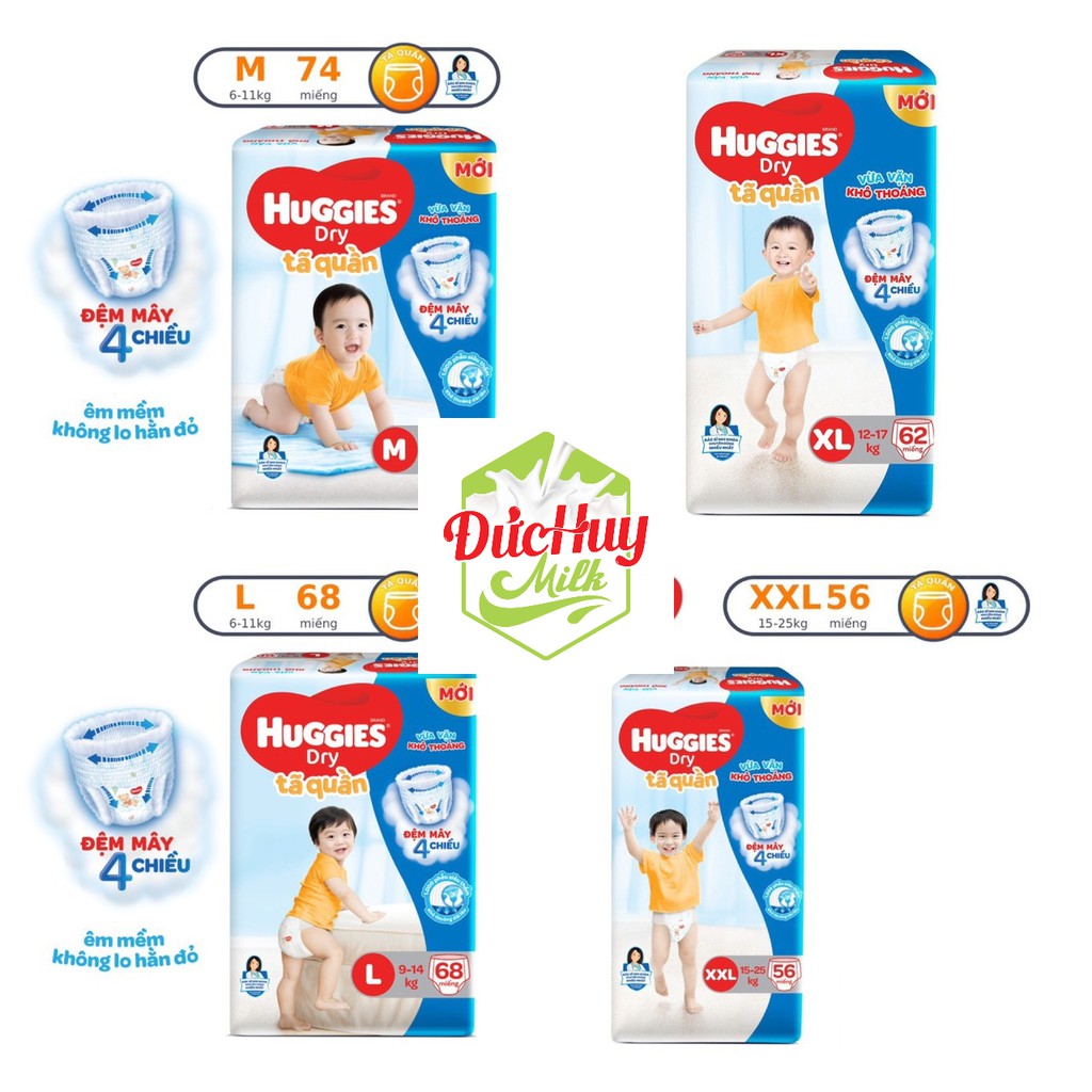 Tã Quần Huggies M74/L68/XL62/XXL56_Duchuymilk