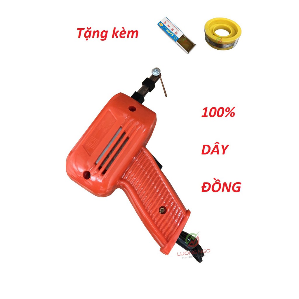 Mỏ Hàn Xung 100W bách khoa - Mỏ hàn chì - Mỏ hàn chì 100% dây đồng ( tặng thiếc nhựa + nhựa thông )