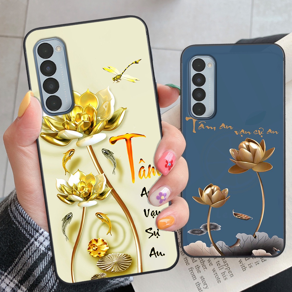 Ốp lưng Oppo Reno 4 / Reno 4 Pro in hình cha mẹ - vợ chồng- chữ thư pháp Tâm, nhẫn, phúc lộc thọ cực đẹp và ý nghĩa