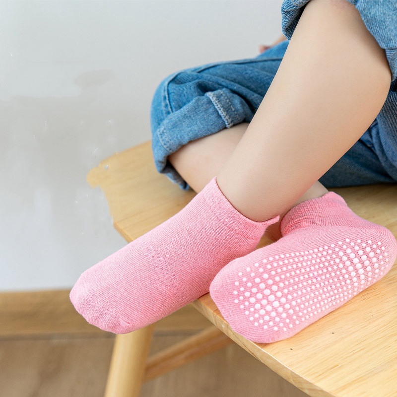 Set 6 Đôi Tất Cổ Thuyền Chống Trượt Thoáng Khí Màu Sắc Kẹo Ngọt Thời Trang Mùa Hè Cho Bé 0-7 Tuổi