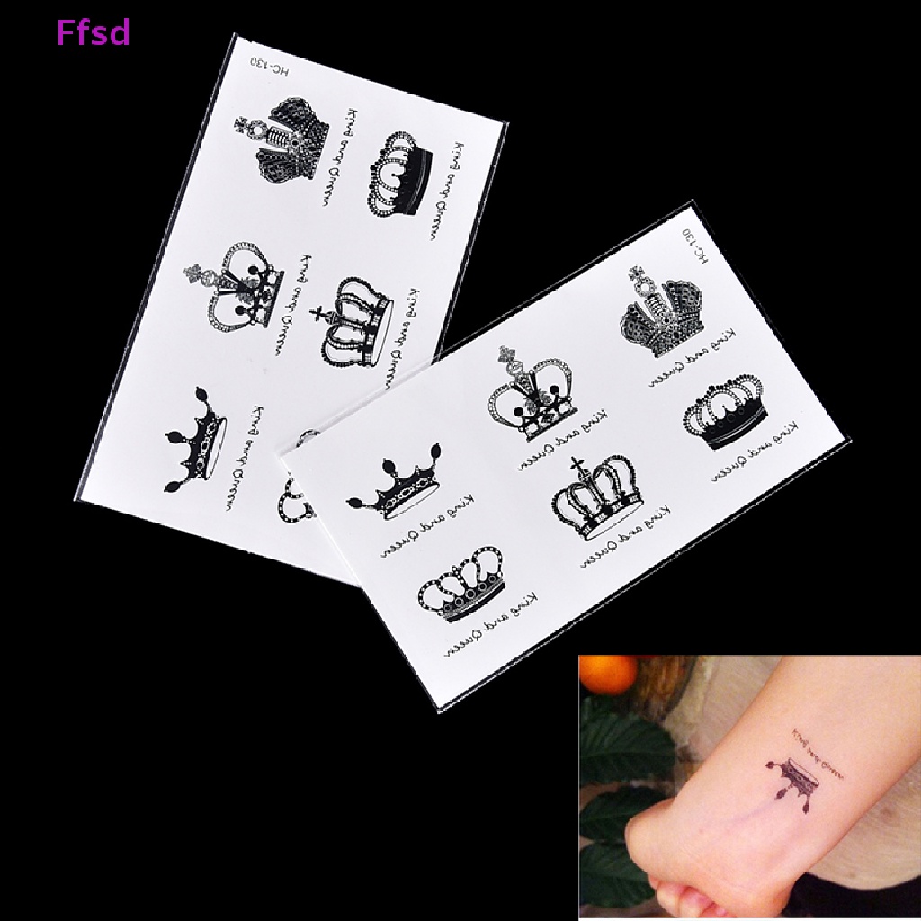 {Ffsd} Mới Hình Xăm Dán Tạm Thời Hình Vương Miện Nghệ Thuật Chống Thấm Nước Dùng Một Lần Cho Nữ