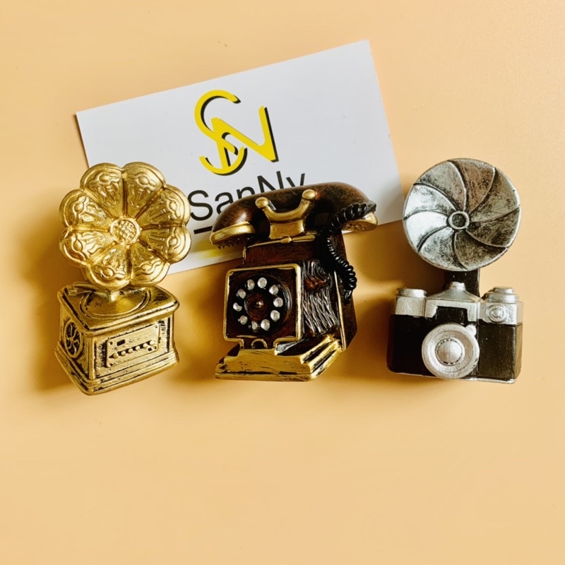 Nam châm hít dán dính trang trí tủ lạnh, tủ sắt, lò nướng, lò viba hình ảnh đồ dùng phong cách cổ điển