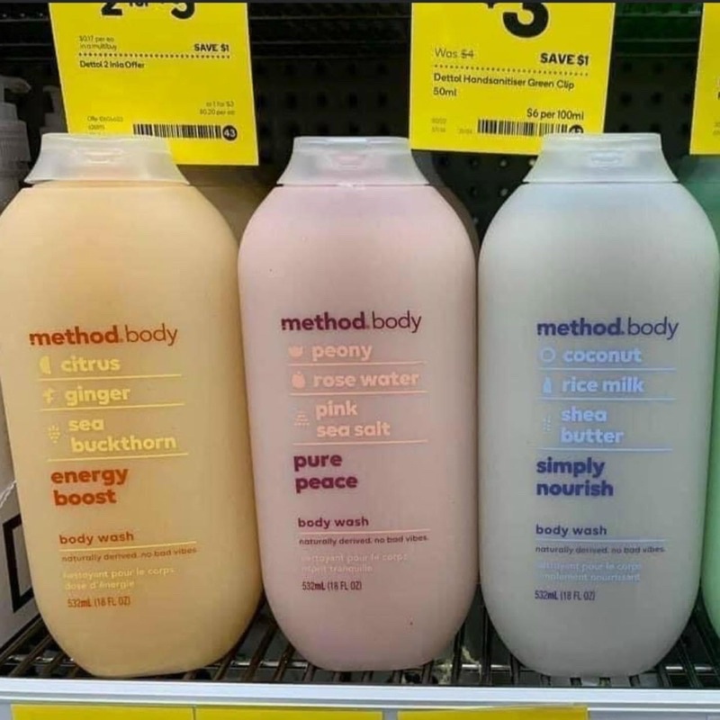 [Mã COSDAY giảm 8% đơn 150K] Sữa tắm Method Body Úc 535ml - [Hàng Úc, đủ bill]