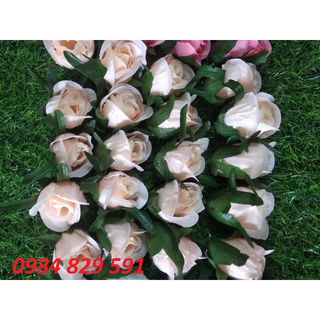 Nụ hồng lụa cao cấp trang trí
