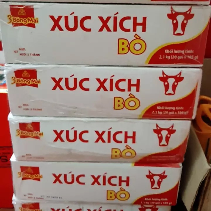 Xúc xích bò 3 bông mai tiệt trùng Vissan 105g (5 cây) -  SM0036 -  SIBMART