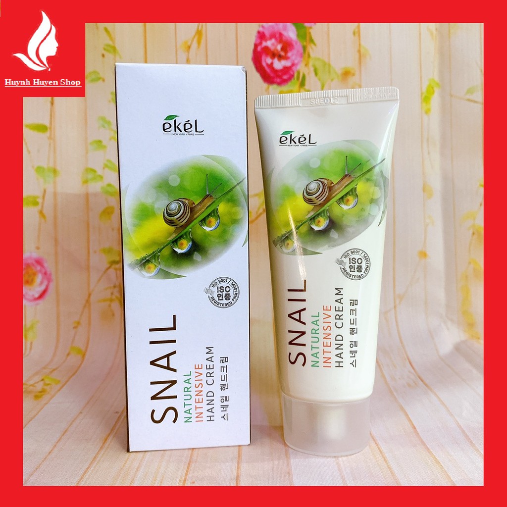 [chuẩn Auth] Gel dưỡng da tay, chân Ekel Snail Natural Intensive Hand Cream cao cấp tuýp 100ml