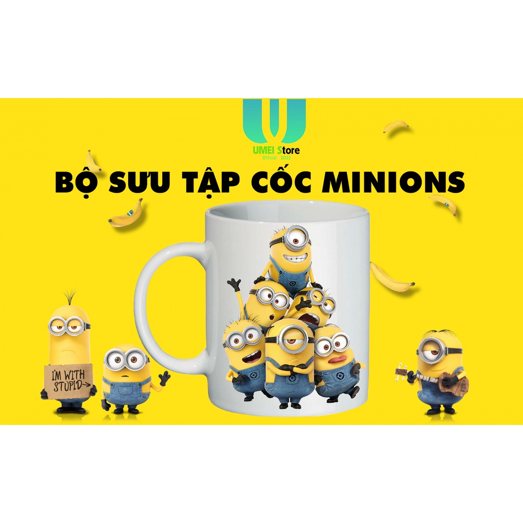 Bộ Sưu Tập Cốc Minions dành cho Fans Minions, Cốc sứ in hình, cốc tráng men dùng làm quà tặng, uống nước hàng ngày