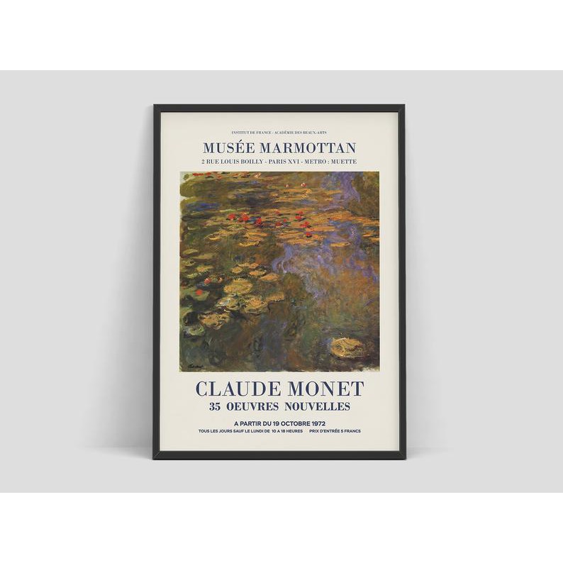 Tranh treo tường | Claude Monet - Áp phích quảng cáo triển lãm nghệ thuật 35 Oeuvres Nouvelles, 1975