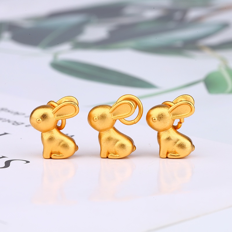 Mặt Dây Chuyền Hình Thỏ / Mặt Trăng / Mặt Trời Màu Vàng Kim Không Gây Dị Ứng Chống Oxy Hóa diy