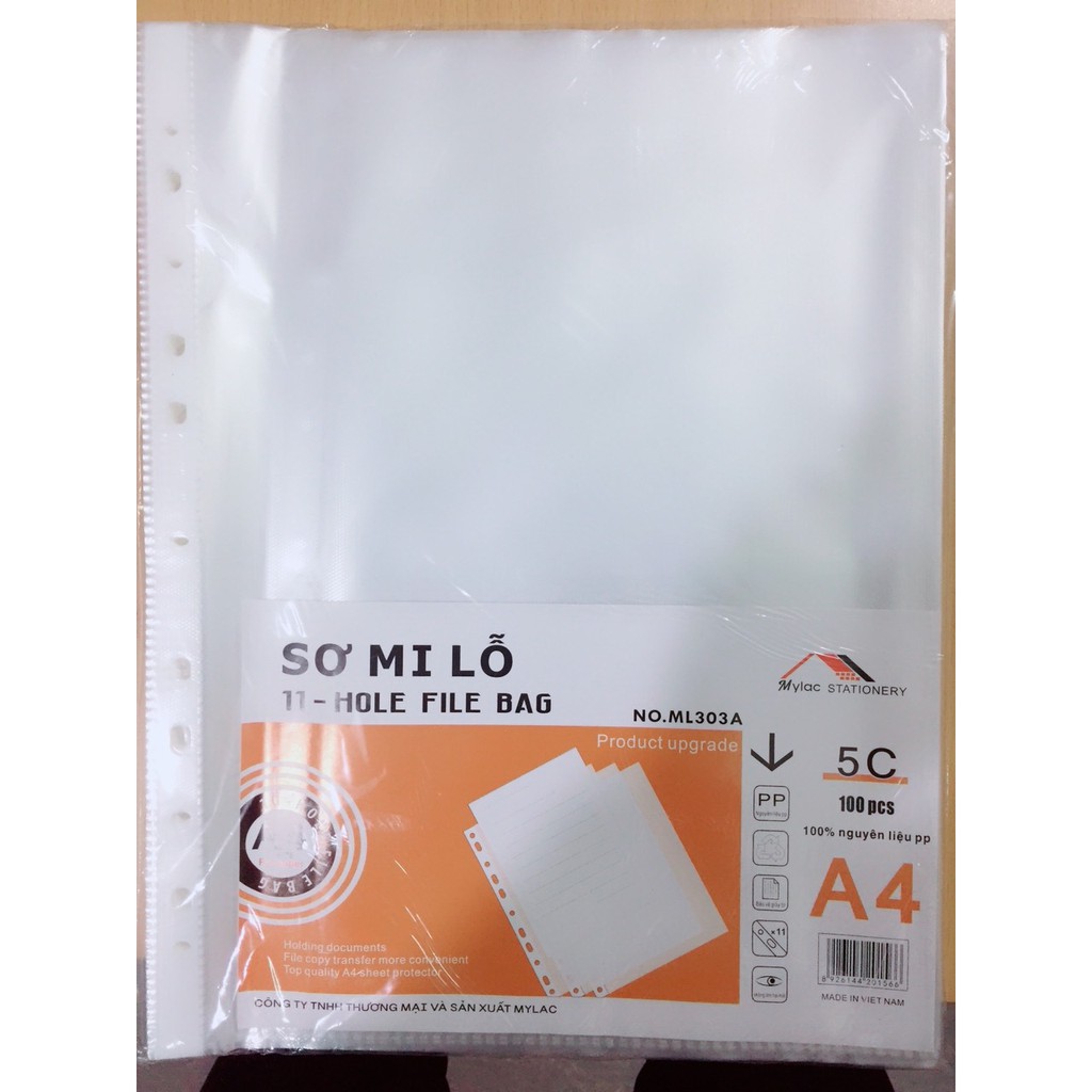 Sơ mi đục lỗ XiFu 303A A4 (Tập 100 tờ) - Bìa lá A4