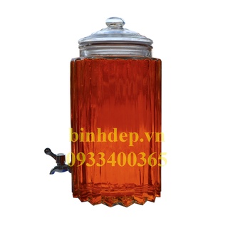 BÌNH NGÂM RƯỢU THUỶ TINH SỌC THẲNG 8 LÍT CÓ VÒI