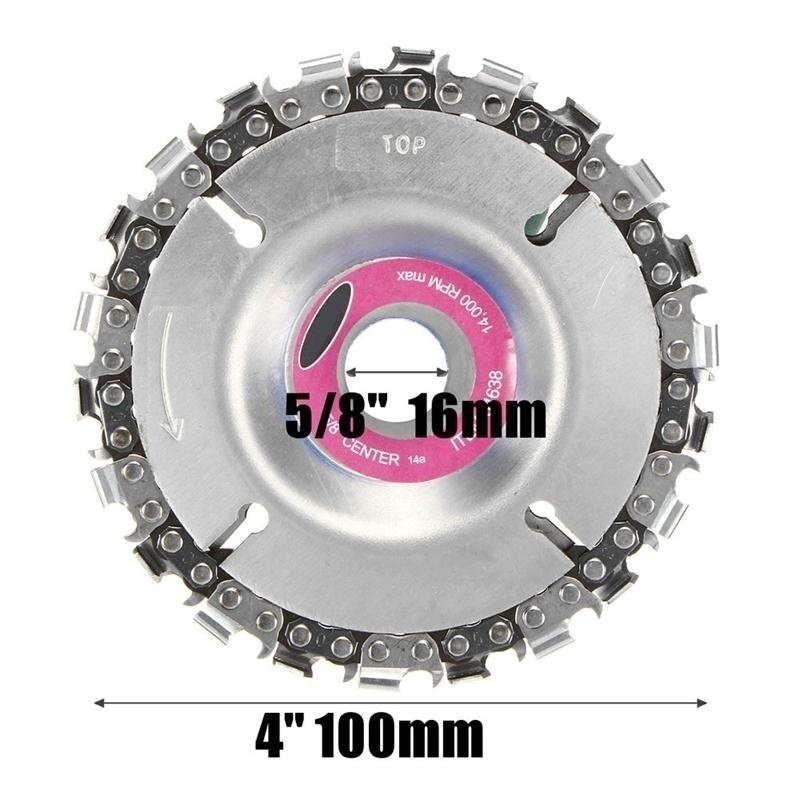 Đĩa cưa xích tròn, lưỡi cưa xích cắt gỗ, phay phá gỗ đa năng gắn máy mài 4 inch, 5 inch,