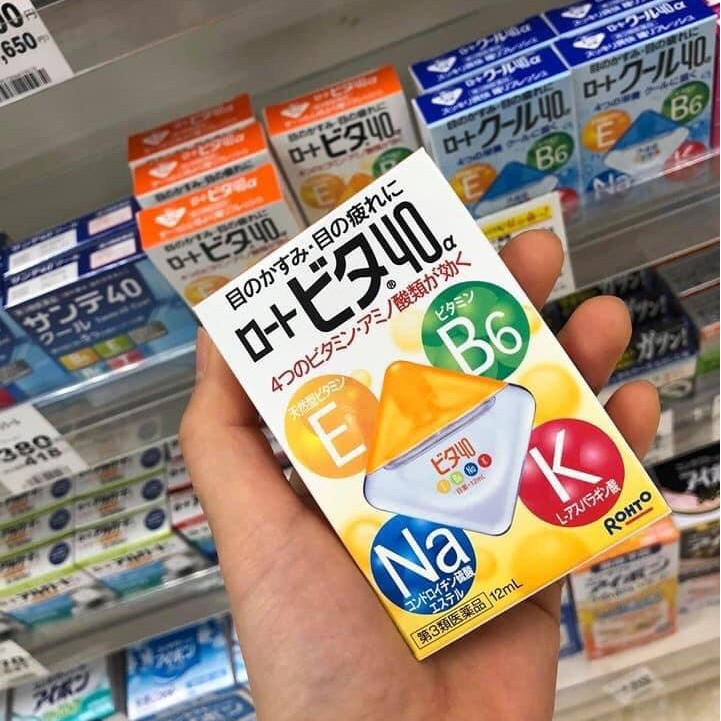 [Date 2023] Nước Nhỏ Mắt, Nước Rửa Mắt Rohto Nhật Bản Vita 40 Bổ Sung Vitamin (12ml)