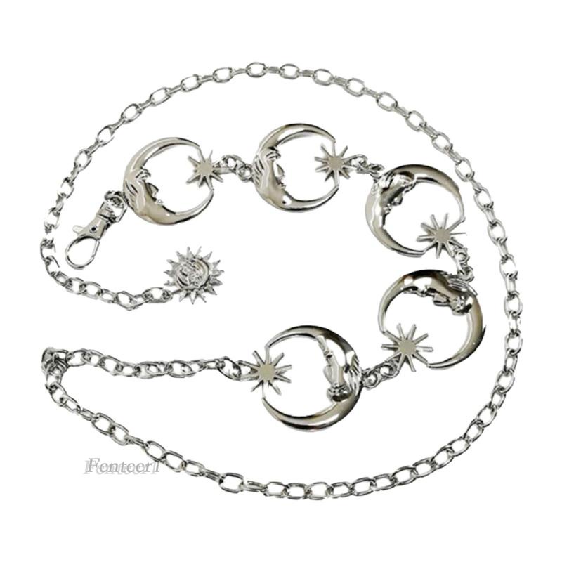 [Fenteer1] Thắt Lưng Dây Xích Mặt Hình Ngôi Sao Mặt Trăng Cho Nữ Mặc Đầm Jean