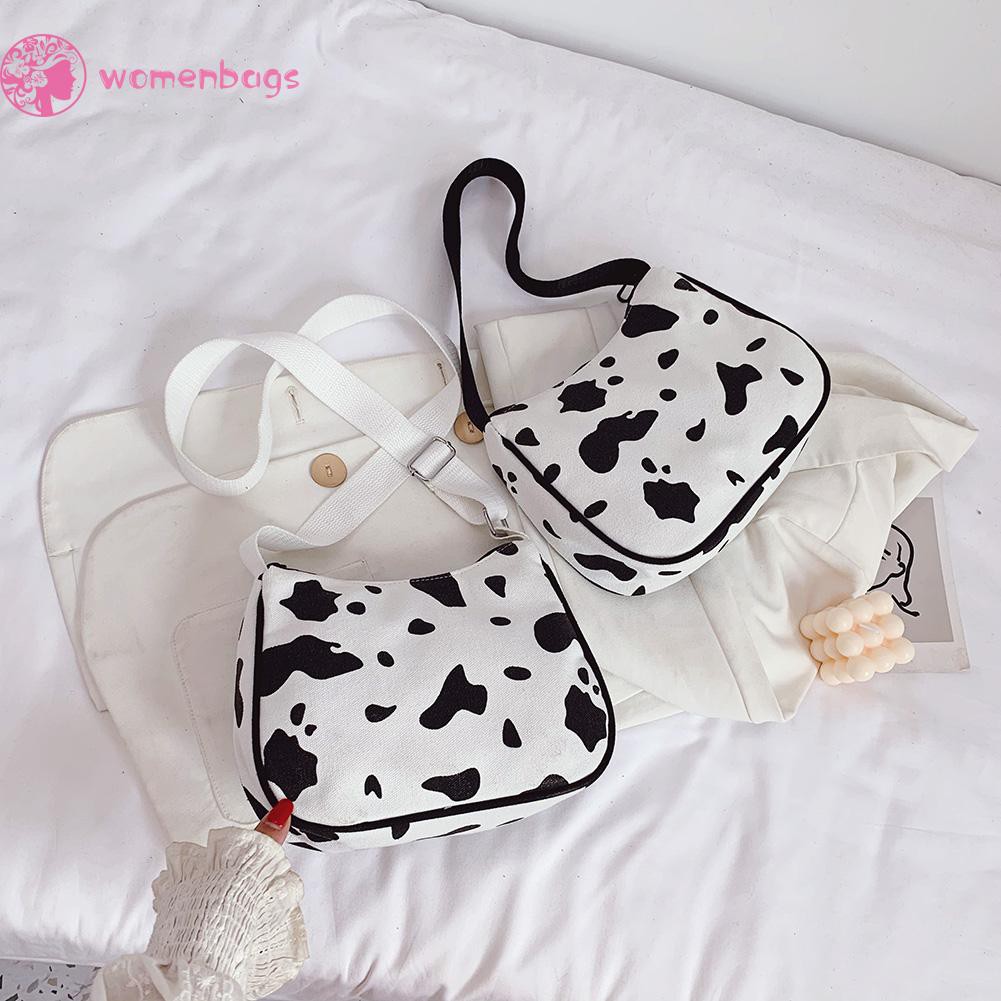 Túi vải canvas in họa tiết da bò thời trang thường ngày xinh xắn cho nữ | BigBuy360 - bigbuy360.vn