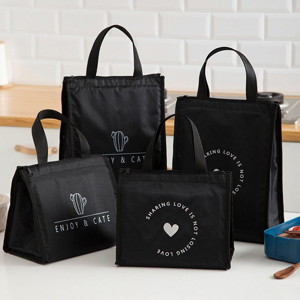 Túi Vải Oxford Giữ Nhiệt Đựng Hộp Cơm Trưa Chống Thấm Nước Họa Tiết Trái Tim / Cây Xương Rồng