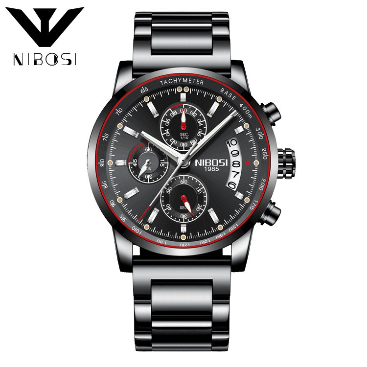 Đồng hồ nam Nibosi 2327 dây thép thiết sang trọng lịch lãm