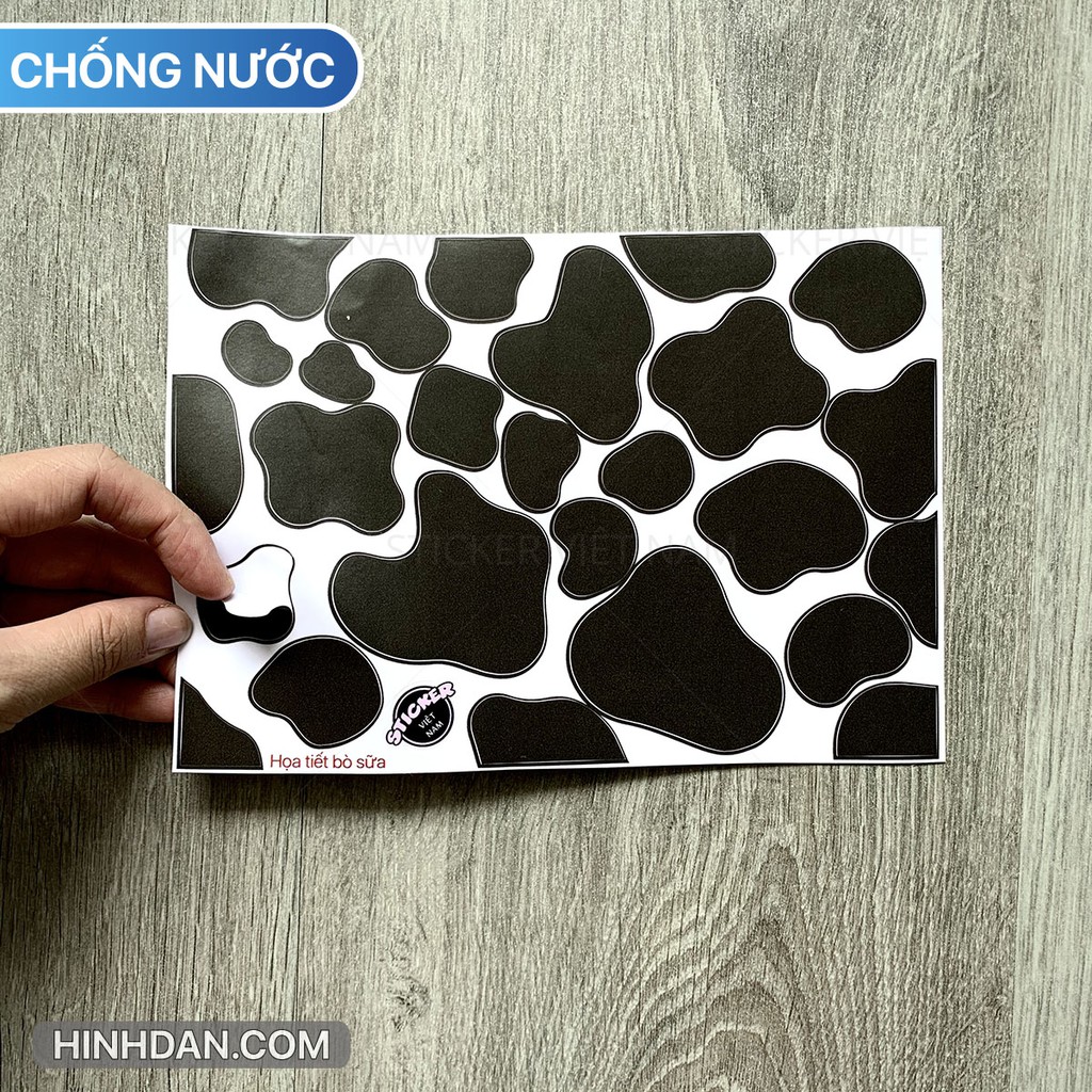 Sticker BÒ SỮA chống nước dán nón bảo hiểm, laptop, ốp điện thoại | BigBuy360 - bigbuy360.vn