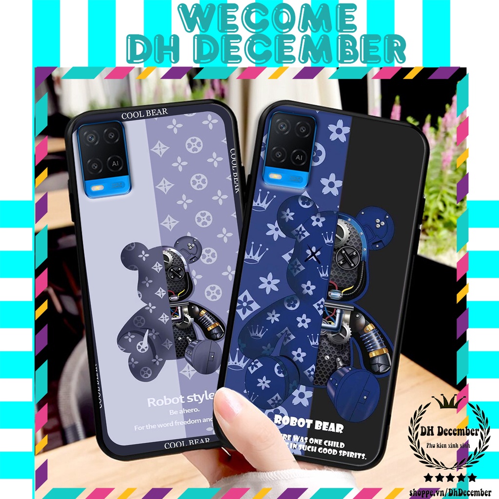 Ốp lưng OPPO A1K, A3S, A5 2020, A9 2020, A5S, A7, F9, A12, A15, A16, A31, A52, A92 in hình 3D GẤU BEER RICK-GẤUROBOTBEER